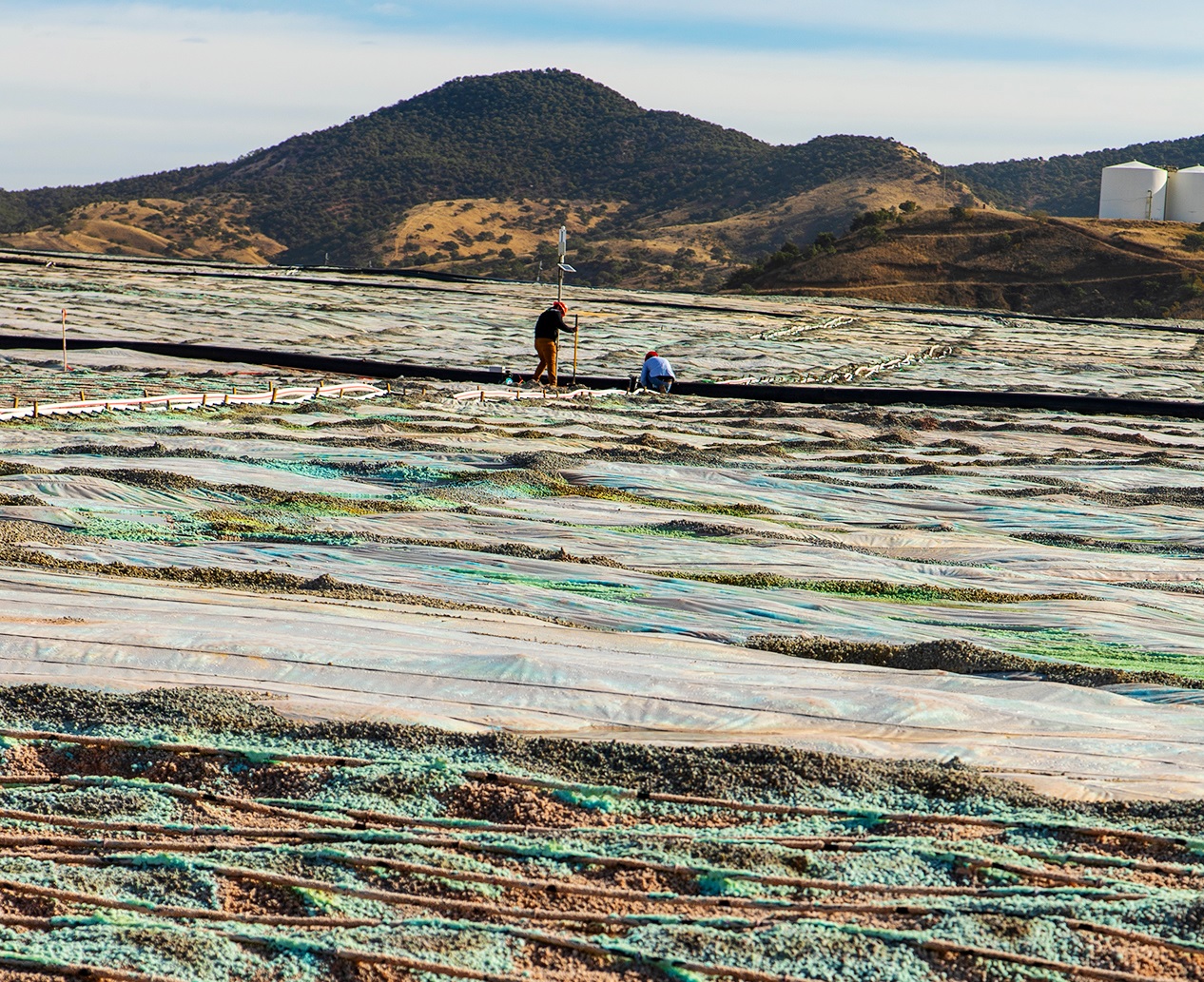 Leaching pads at Milpillas