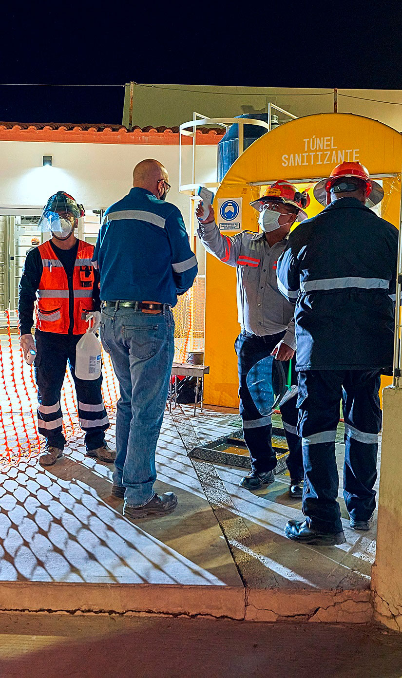 Health checkpoints at plant entrance, Capela