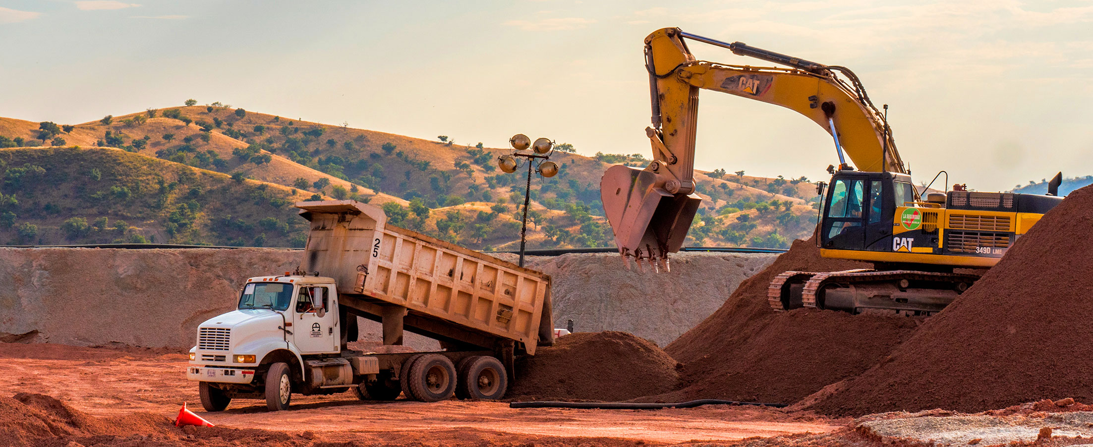 Deposit of material at the Milpillas mine yards