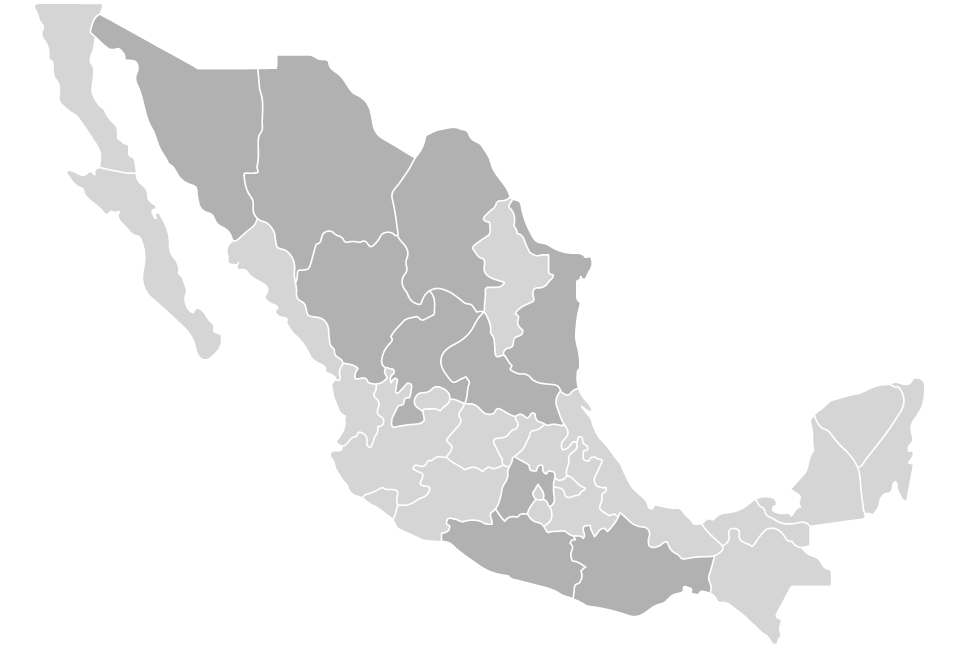 Mapa localización operaciones méxico